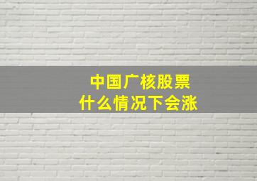 中国广核股票什么情况下会涨