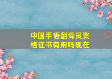 中国手语翻译员资格证书有用吗现在