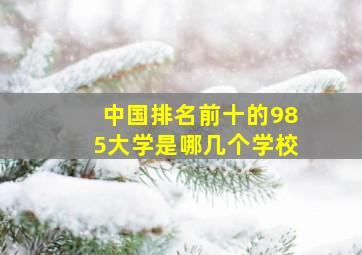 中国排名前十的985大学是哪几个学校