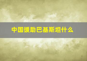 中国援助巴基斯坦什么