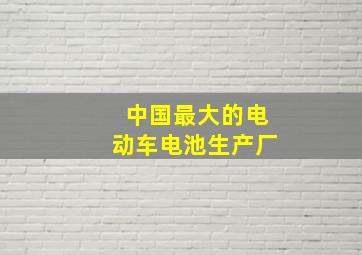 中国最大的电动车电池生产厂