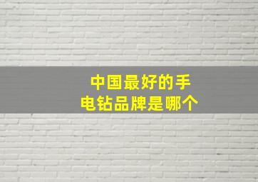 中国最好的手电钻品牌是哪个