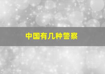 中国有几种警察