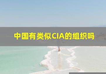 中国有类似CIA的组织吗