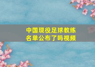 中国现役足球教练名单公布了吗视频