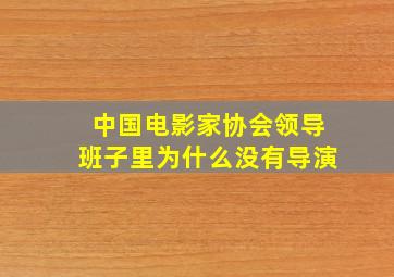 中国电影家协会领导班子里为什么没有导演