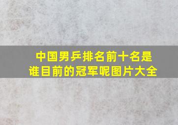 中国男乒排名前十名是谁目前的冠军呢图片大全