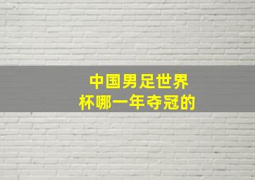 中国男足世界杯哪一年夺冠的