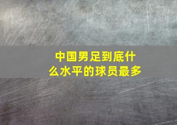 中国男足到底什么水平的球员最多