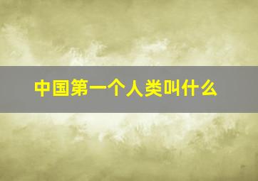 中国第一个人类叫什么