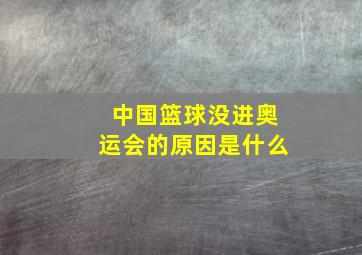 中国篮球没进奥运会的原因是什么