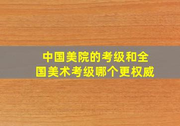 中国美院的考级和全国美术考级哪个更权威