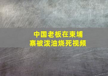 中国老板在柬埔寨被泼油烧死视频