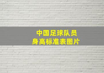 中国足球队员身高标准表图片