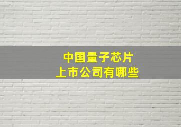 中国量子芯片上市公司有哪些