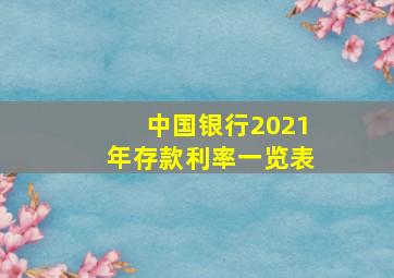 中国银行2021年存款利率一览表