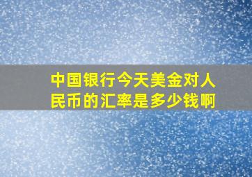 中国银行今天美金对人民币的汇率是多少钱啊