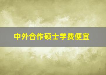 中外合作硕士学费便宜