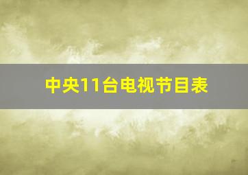 中央11台电视节目表