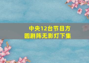 中央12台节目方圆剧阵无影灯下集