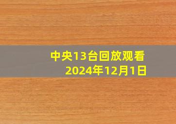 中央13台回放观看2024年12月1日