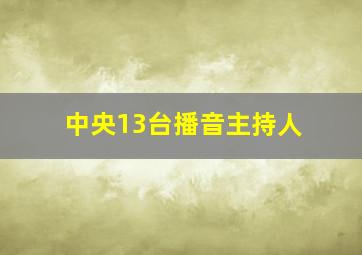 中央13台播音主持人