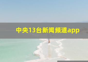 中央13台新闻频道app