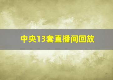 中央13套直播间回放