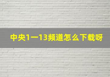 中央1一13频道怎么下载呀