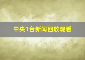 中央1台新闻回放观看