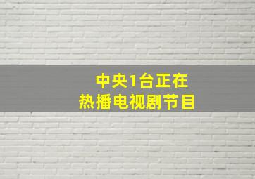 中央1台正在热播电视剧节目