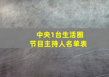 中央1台生活圈节目主持人名单表