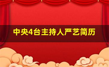 中央4台主持人严艺简历