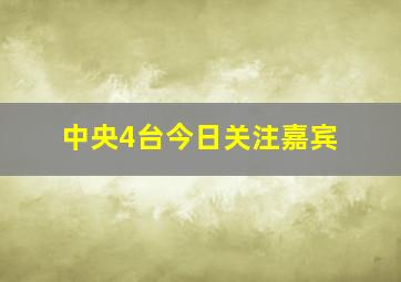 中央4台今日关注嘉宾