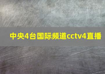 中央4台国际频道cctv4直播