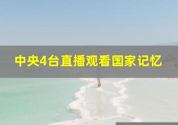 中央4台直播观看国家记忆