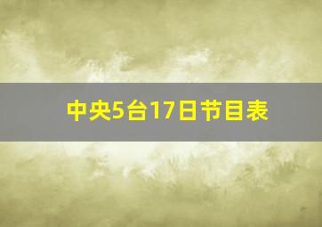 中央5台17日节目表