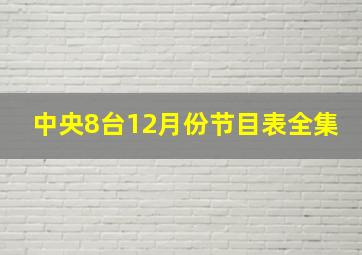 中央8台12月份节目表全集