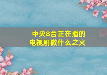 中央8台正在播的电视剧微什么之火