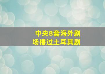 中央8套海外剧场播过土耳其剧