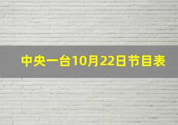 中央一台10月22日节目表