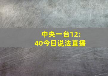 中央一台12:40今日说法直播