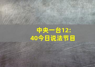 中央一台12:40今日说法节目