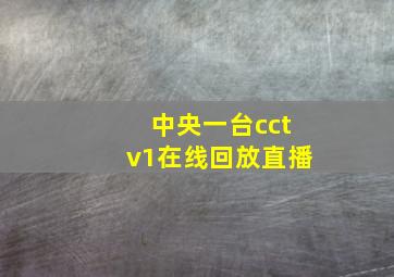 中央一台cctv1在线回放直播