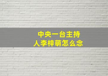 中央一台主持人李梓萌怎么念