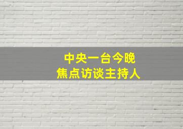 中央一台今晚焦点访谈主持人