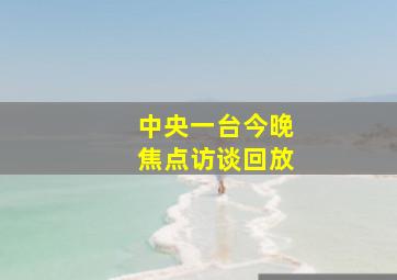 中央一台今晚焦点访谈回放