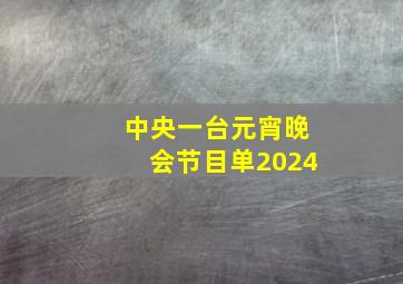 中央一台元宵晚会节目单2024