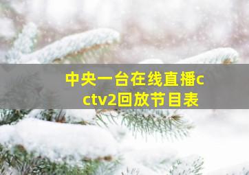 中央一台在线直播cctv2回放节目表