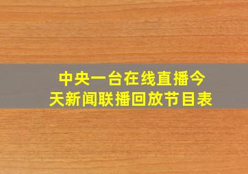 中央一台在线直播今天新闻联播回放节目表